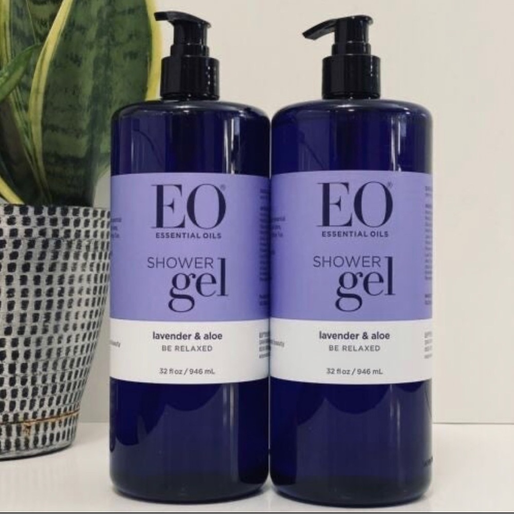 Lot of 2 EO Essentials Lavender + Aloe Soothing Shower Gel Body Wash 32oz